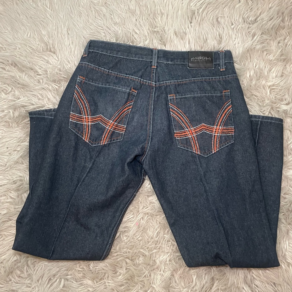 Urban Label Dark Wash Jeans with Contrast Stitching – Men’s Size 36 x 33